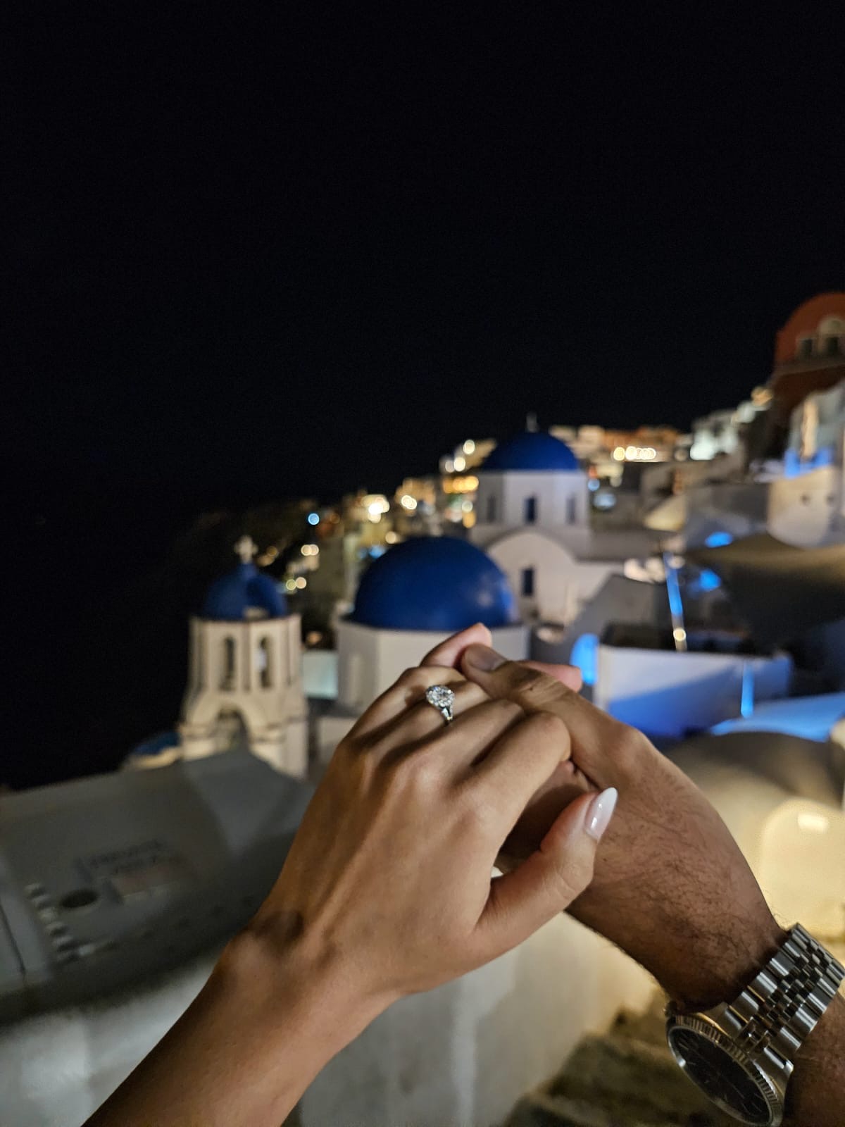 The proposal in Santorini
